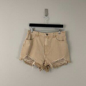 Show Me Your Mumu Tucson Cut Off Denim Shorts in Tanline Size 29